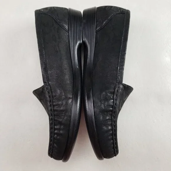 SAS Simplify Embossed Snake Loafer Womens 7.5 Black Leather Slip On Flat Shoe - Picture 7 of 11